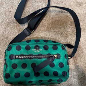 Kate Spade green and blue polka dot cross body